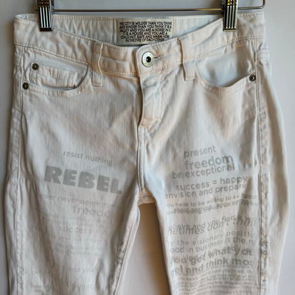 Each x Other Jeans Low Rise White Denim Size 26 Paris Designer S14G16079 - Picture 2 of 15